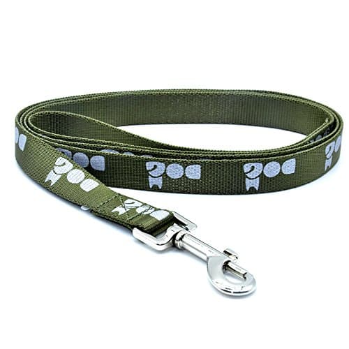 Enthun Basic Nylon Dog Leash with Water Repellent and 3M Reflective Pattern, 4ft and 5 ft Long (Small, Navy Green)