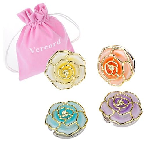 Vecord Foldable Instant Handbag Purse Hanger Hook For Table Counter Free Pouch Valentine's Day Gift