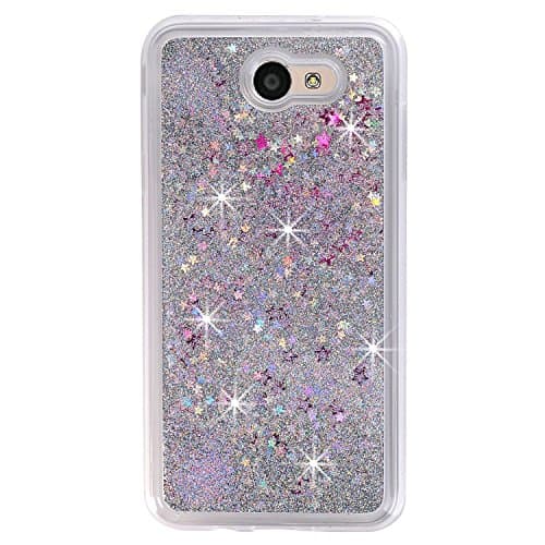 Galaxy J3 2017 Case, J3 2017 Quicksand Star Liquid Case, SUPZY Twinkle Little Stars Moving sand Liquid Shiny Bling Glitter Sparkle Soft TPU Case for Samsung Galaxy J3 2017/J3 Emerge (Silver)