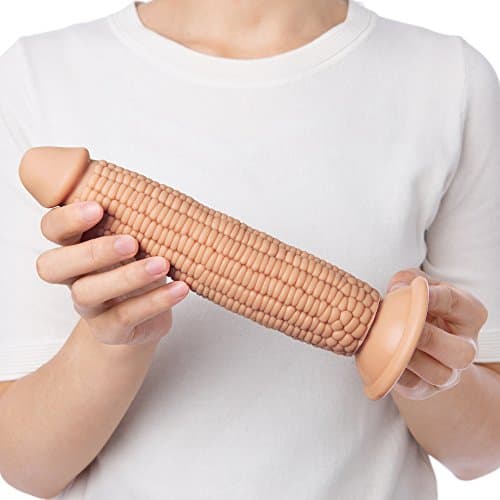 8.7 Inch Corn Shape Middle Size Silicone Funny Wand with Strong Suction Cup Soft and Safe for Woman Adult