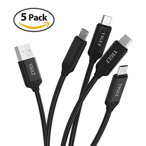 Micro Usb Cable Android - VIGLT Usb to Micro Usb Charging Cable Fast Android Charger Cord 6ft 3ft 1ft Nylon Braided Phone Cable High Strength 5 PACK,