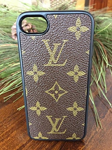Handmade iPhone 7 case covered with repurposed Louis Vuitton canvas