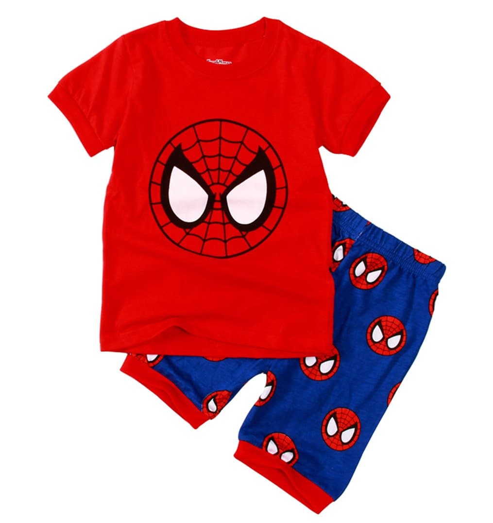 Sidney Boys Summer Spiderman Pattern Pajamas Sets