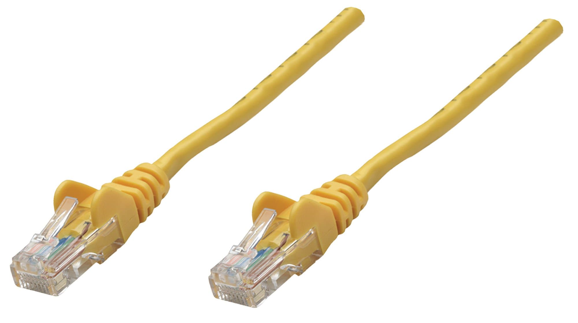 Intellinet Network Patch Cable, Cat6, Copper, U/UTP, PVC, Gold Plated Contacts, Snagless, Booted, Polybag, 5 m, Yellow