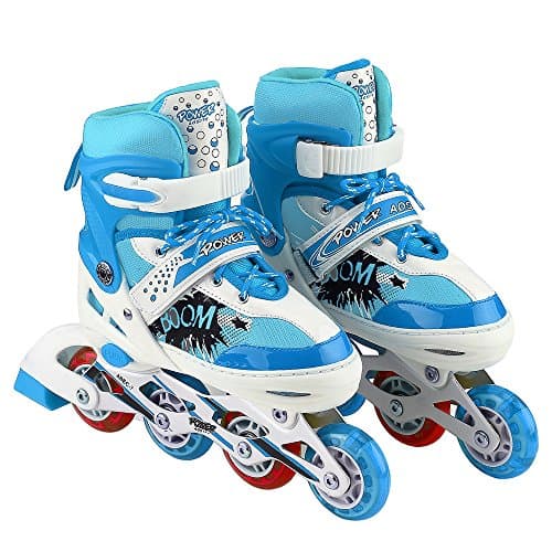 AODI Inline Skates for kids, Adjustable Featuring Illuminating Front Rear Wheels Rollerblades Safe Stable Roller Skates for Boys and Girls - Multiple Sizes and Colors