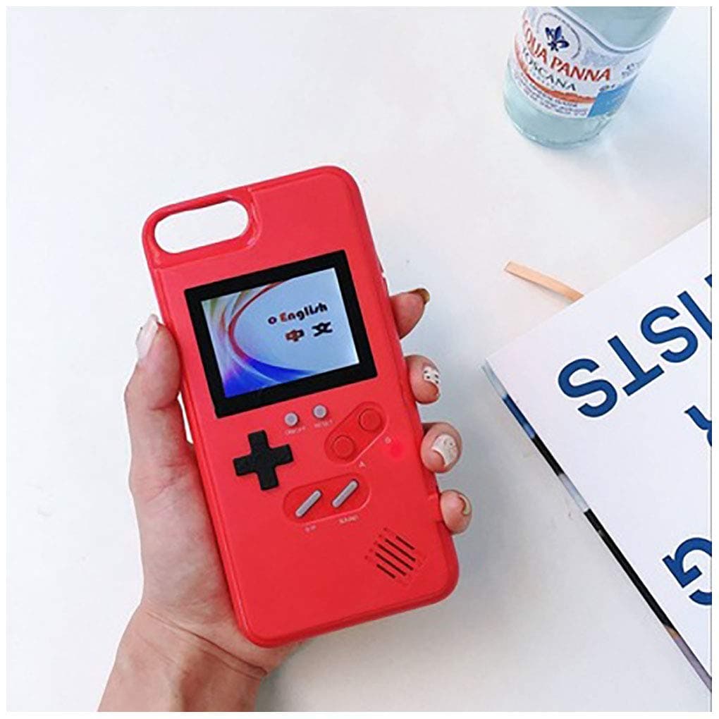 Gameboy Case for iPhone,Kucheed Classical Nostalgic Protective Cover Case with 36 Small Game, Full Color Display, Video Game Case for iPhone X/Xs/MAX/Xr/6/7/8&Plus (Red, iPhone 6/6S/7/8)
