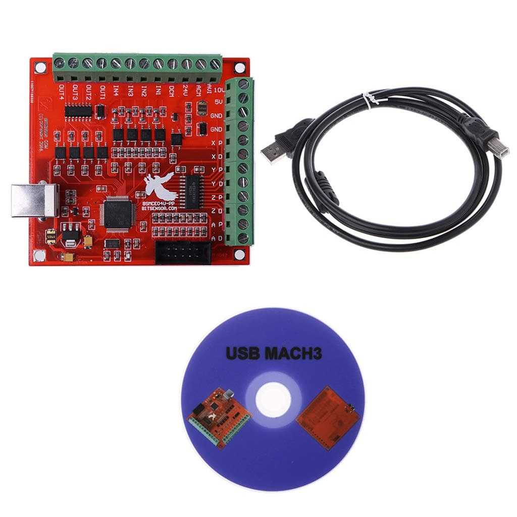 Huilier CNC USB MACH3 100Khz Breakout Board 4 Axis Interface Driver Motion Controller