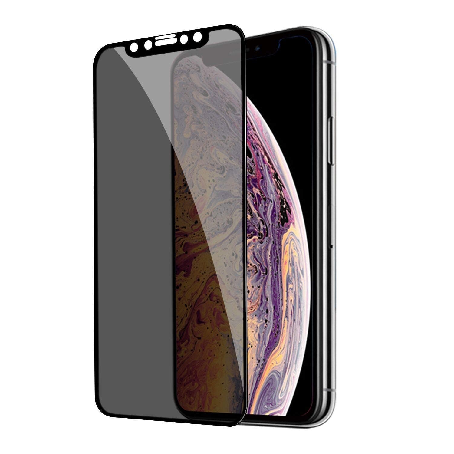 Yunqin Privacy Screen Protector Compatible with iPhone X, iPhone Xs, Anti Spy High Definition Screen Protector iPhone X/iPhone Xs, Yunqin Unbreakable Tempered Glass, 3D Full Coverage