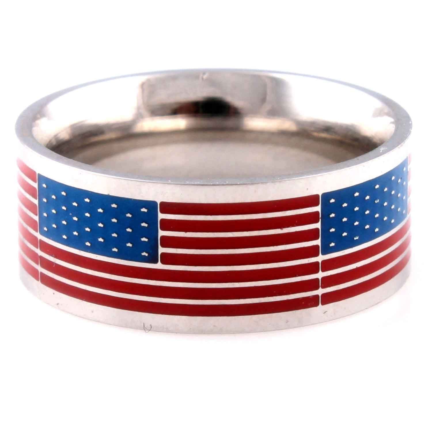American Flag USA Stainless Steel Ring