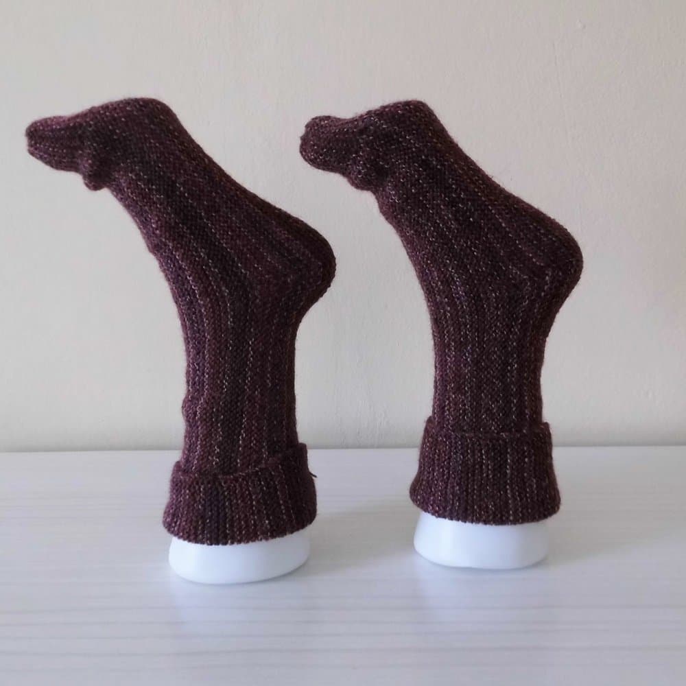 hand knitting wool socks, sideway, garter stitch,knitting socks, woolsocks, crazy socks, ready to ship