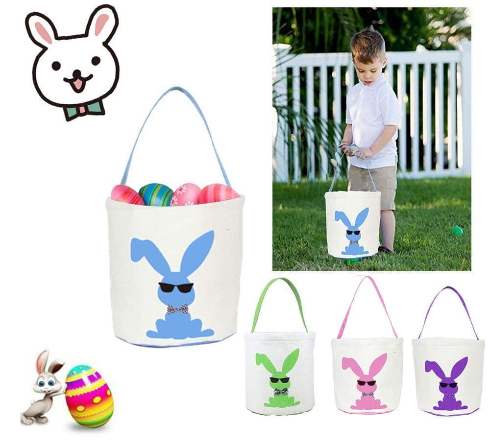 Easter Basket Easter Bag for Kids Easter Hunt Bag Gift Toy Bucket Tote (#1)
