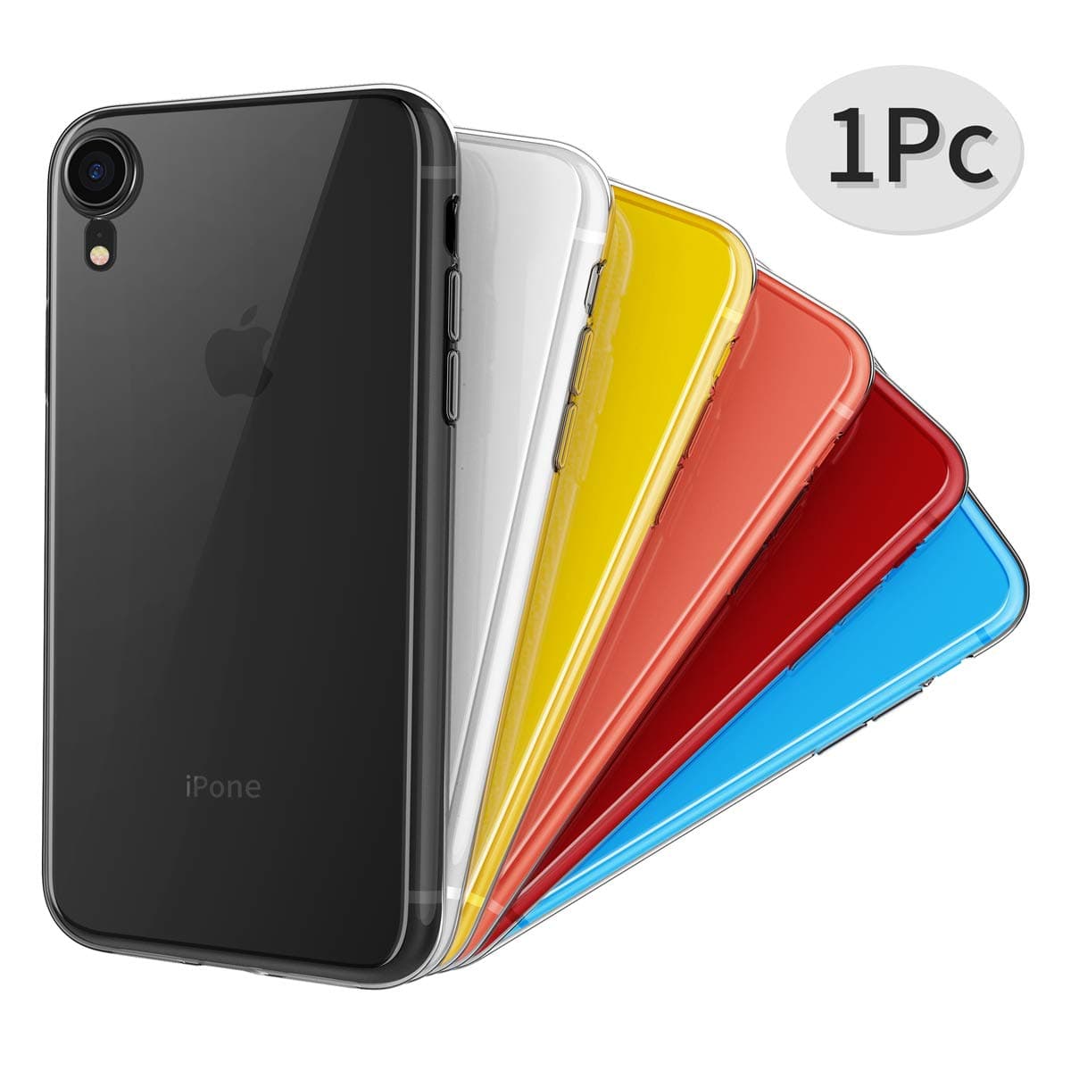 iPhone XR Case Clear,MOSTY iPhone X R Slim Soft TPU Crystal Transparent Cover Compatible for iPhone XR 2018,6.1inch