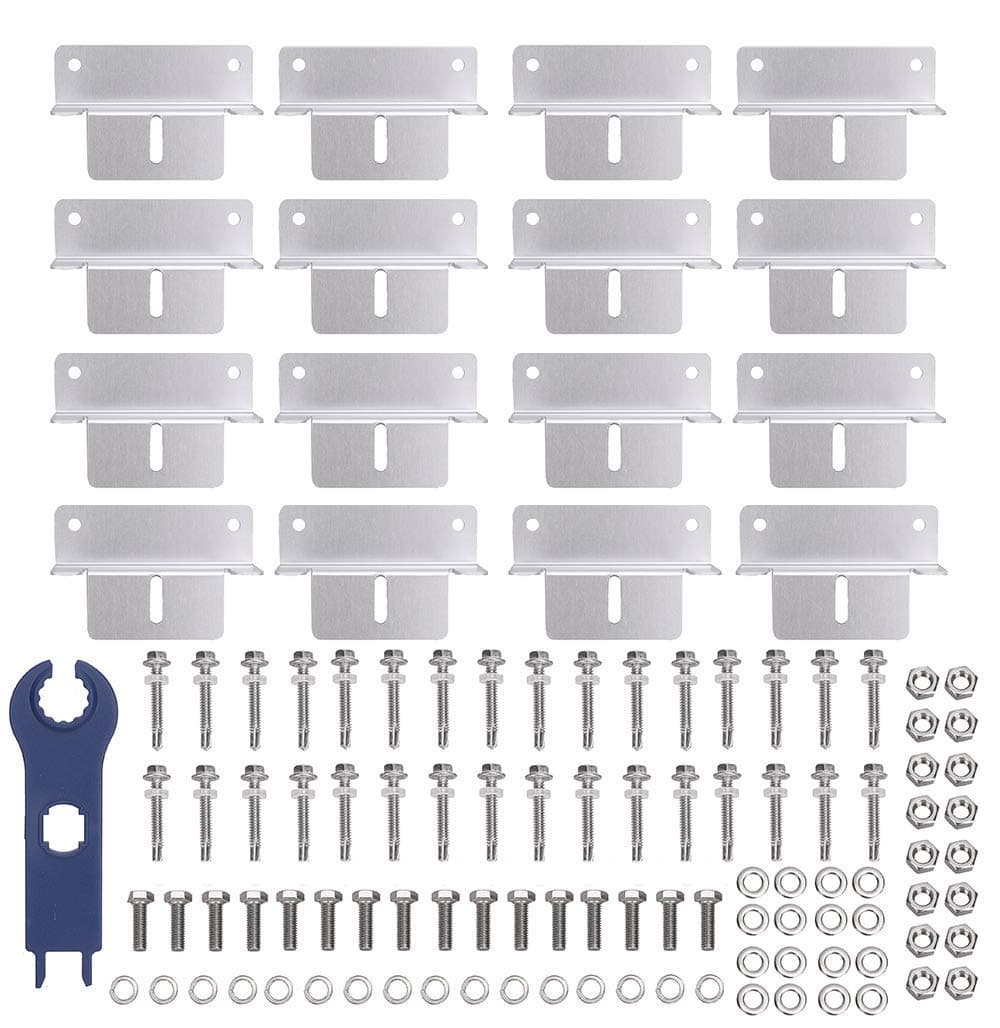 Tutor Auto 4 Sets Solar Panel Mount Z Bracket, Solar Panel Roof Mounting Hardware with 16 Bolts and Nuts for RV Boat Off Grid Roof
