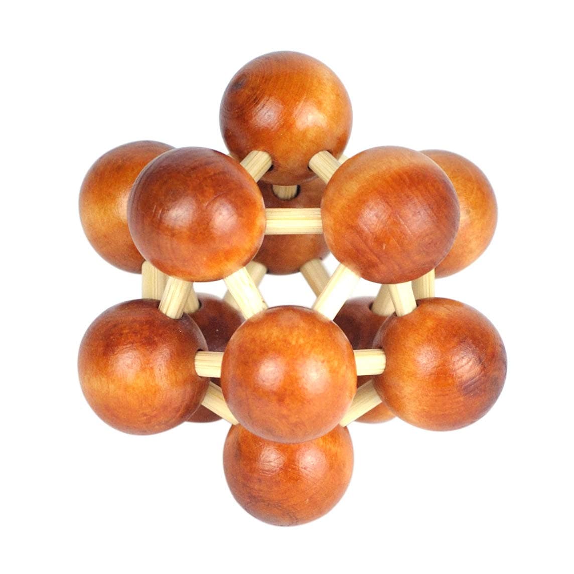 KAILIMENG Wooden Puzzle - 3D Molecule Model Physics Learning Toy - Desktop Decoration Brain Teaser for Kids and Adults, 3 Inches