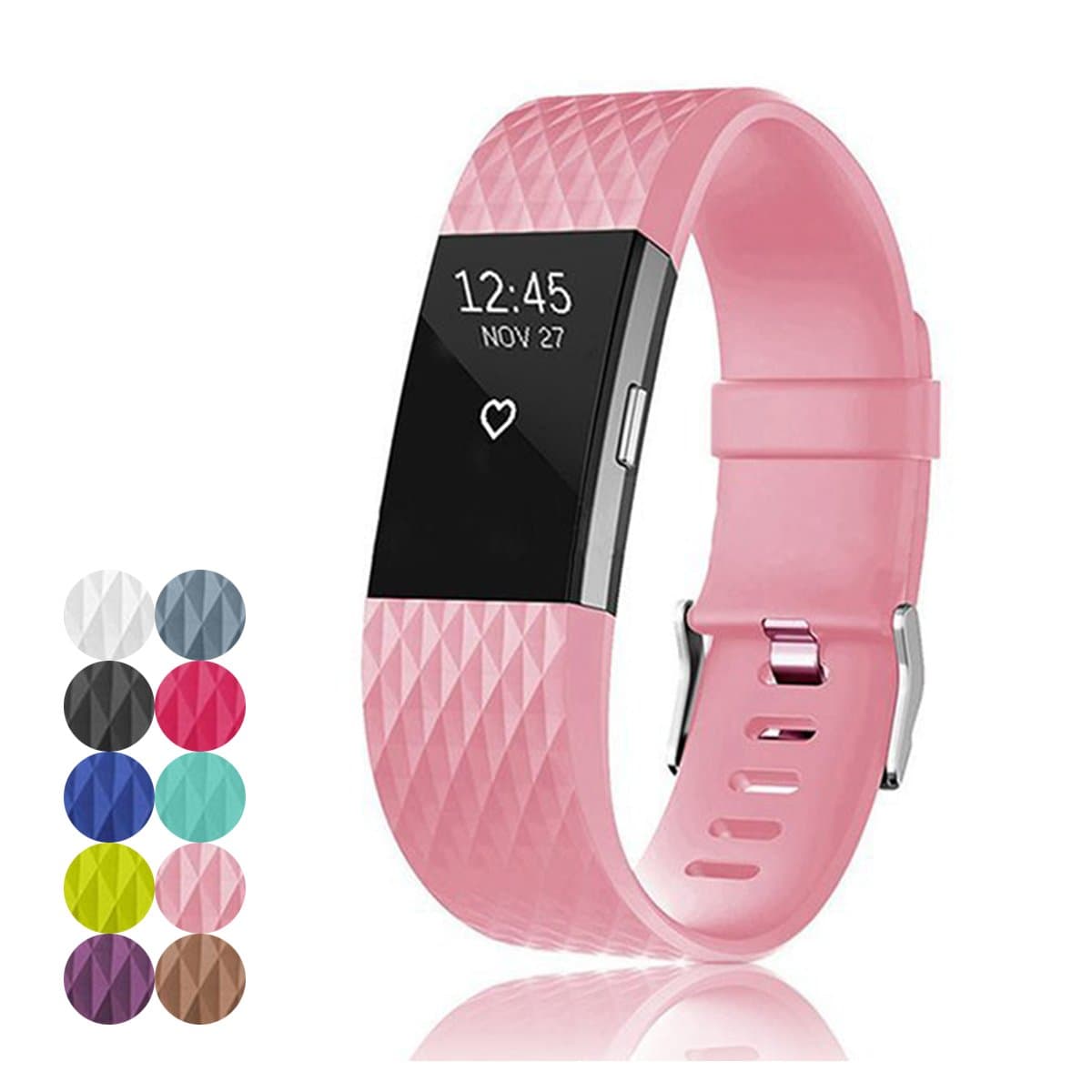 YEFOD Fitbit Charge 2 Bands, 3D Silicone Replacemant Accessories Strap Band for Fitbit Charge 2 Heart Rate + Fitness Wristband