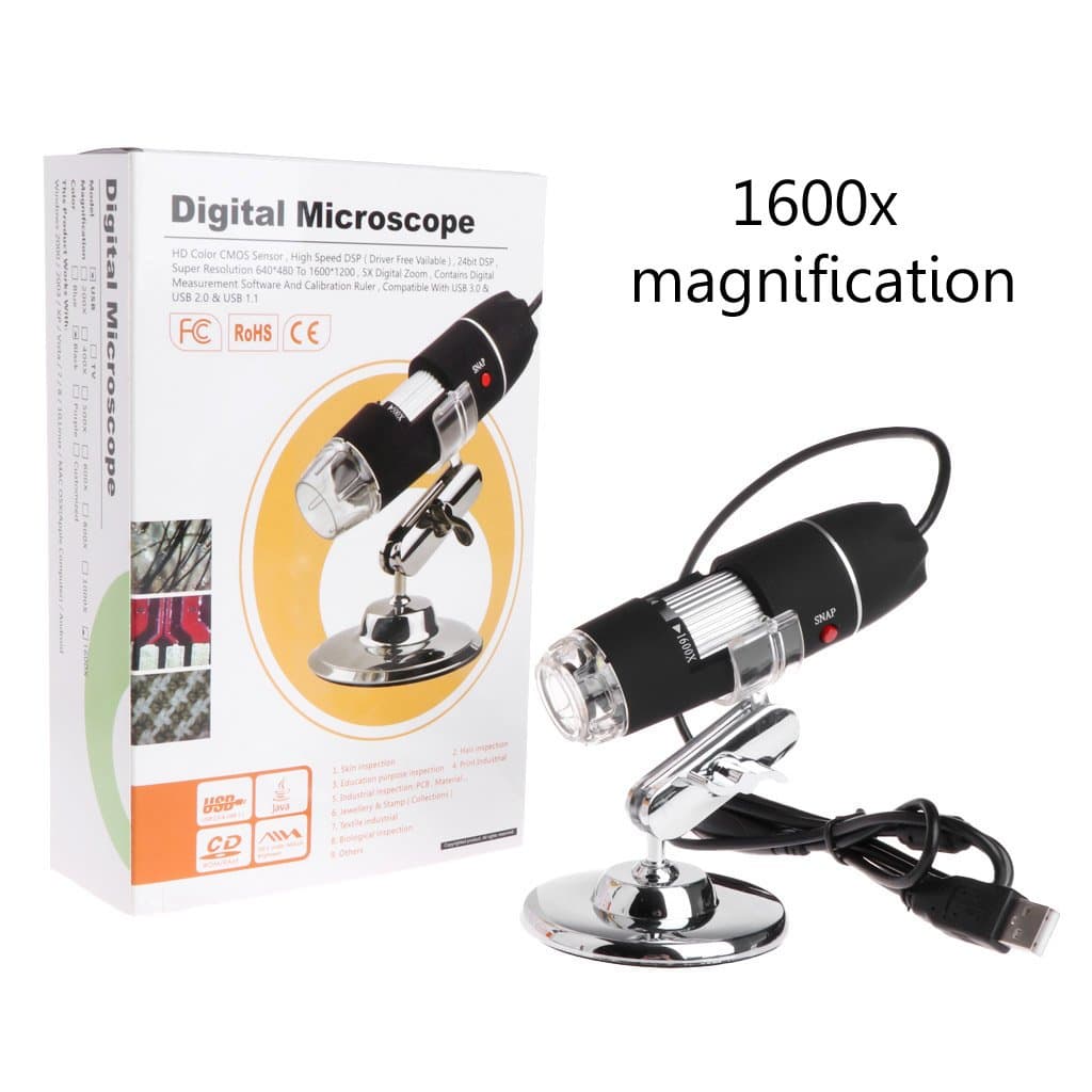 1600X Microscope 8 LED USB Digital Handheld Magnifier Endoscope For School Teaching Home Education
