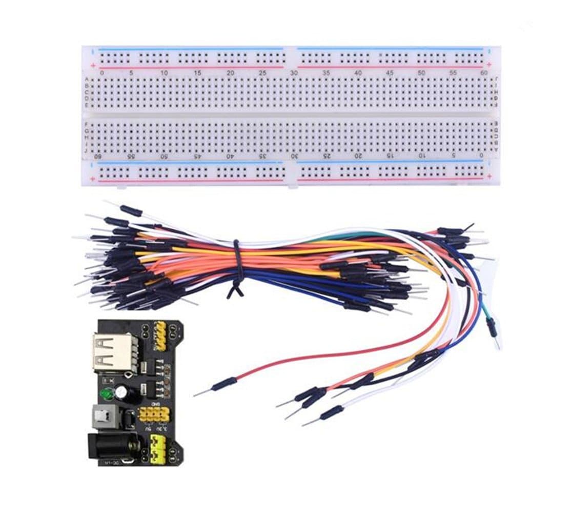 Breadboard Prototyping Starter Kit with Power Supply Module and Jumper Wire for Arduino DIY Projects Programming.