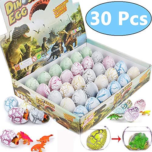 30 Pack Easter Hatching Grow Dinosaur Egg Toy Large Size Novelty Easter Magic Hatching Eggs Dinosaur Toys for 3+ Year Old Kids Birthday Gift Dinosaur Party Favor Supplies with Mini Dinosaur Figure