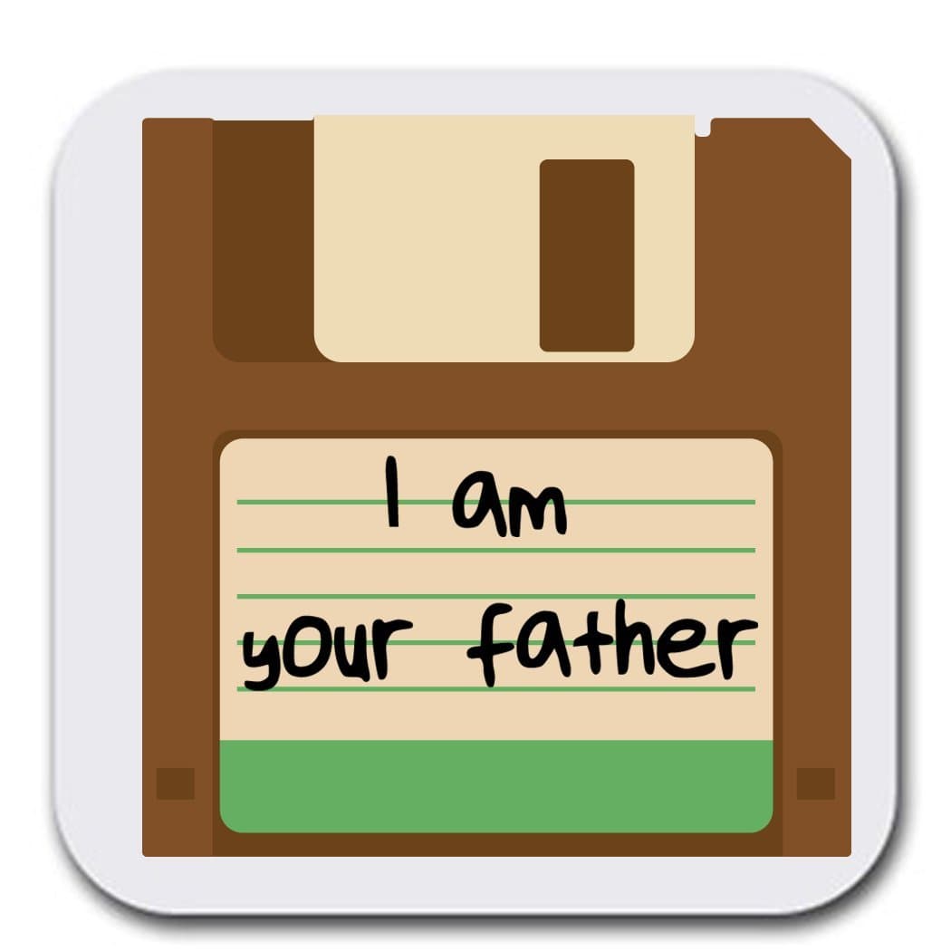 Retro Floppy Disk 80's Quotes Coaster Set - Beer Drink Beverage Table Coaster Set - Six (6) Quality Soft Absorbent Neoprene Coasters for Home Office or Bar