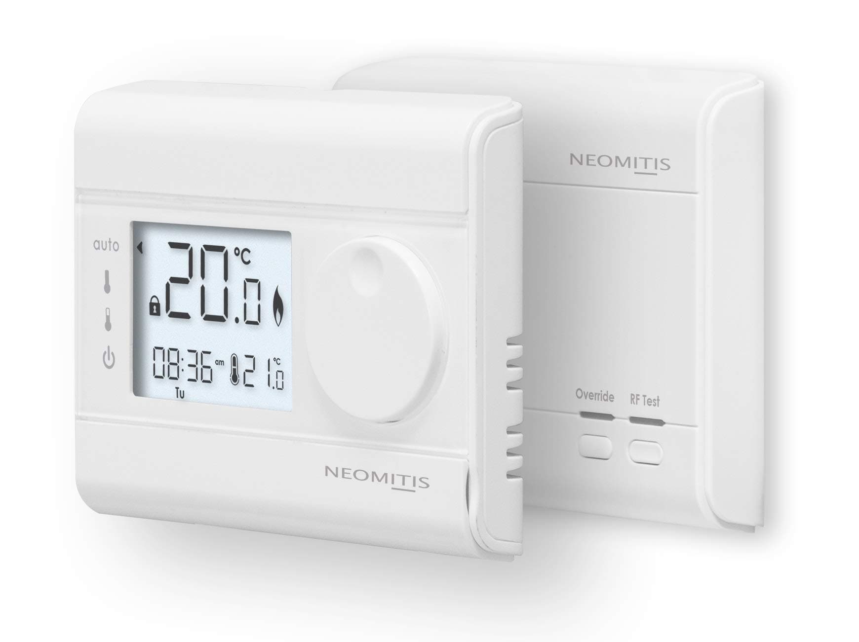 Neomitis RT1RF Wireless Daily Programmable Digital Room Thermostat, White