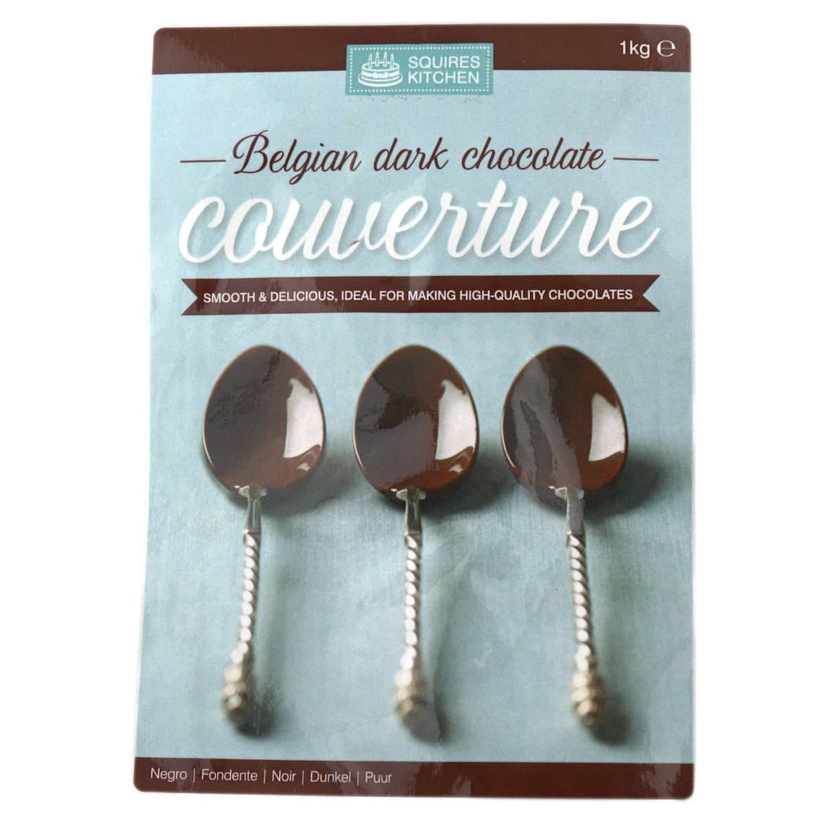 Squires Kitchen - Belgian Chocolate Couverture 1kg Pack - For making high quality chocolates (Dark Chocolate)