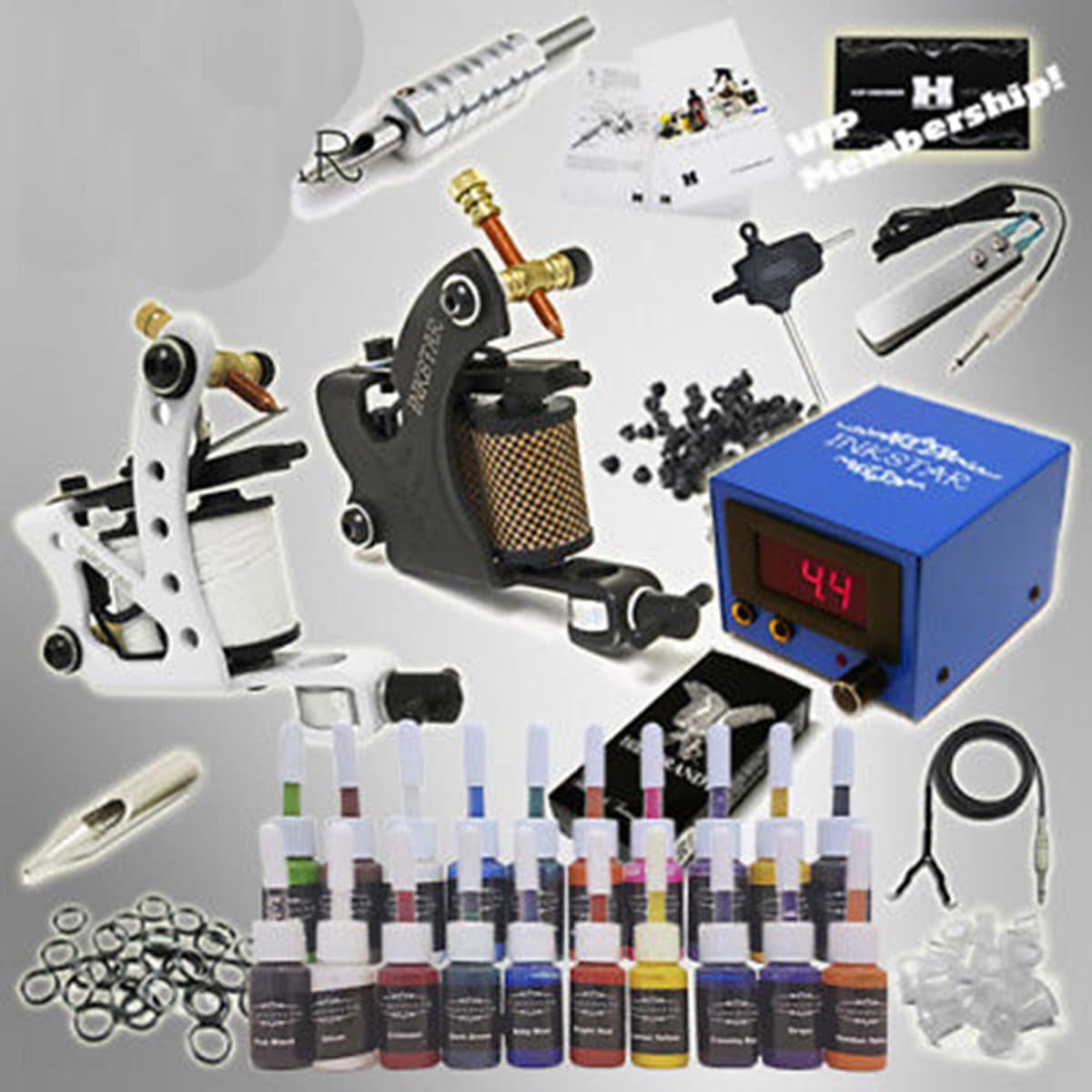 Generic Complete Tattoo Kit Professional 2 Machine MAKER Set GUN 20 Ink