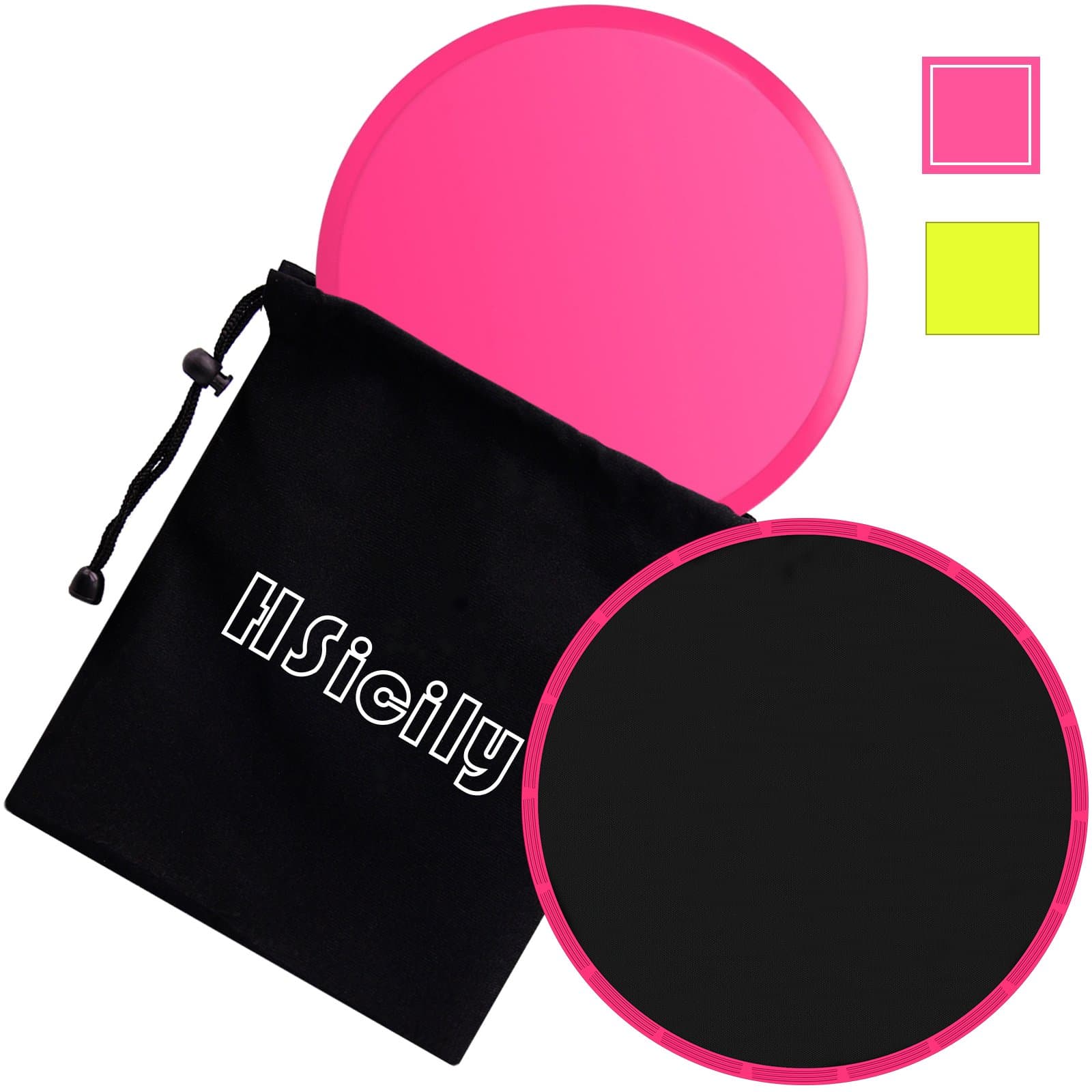 HSicily Exercise Sliders Dual Sided Strength Slides Gliding Discs for Full Body Workout, Perfect for Use on Carpet or Hard Floors (2 Pieces)