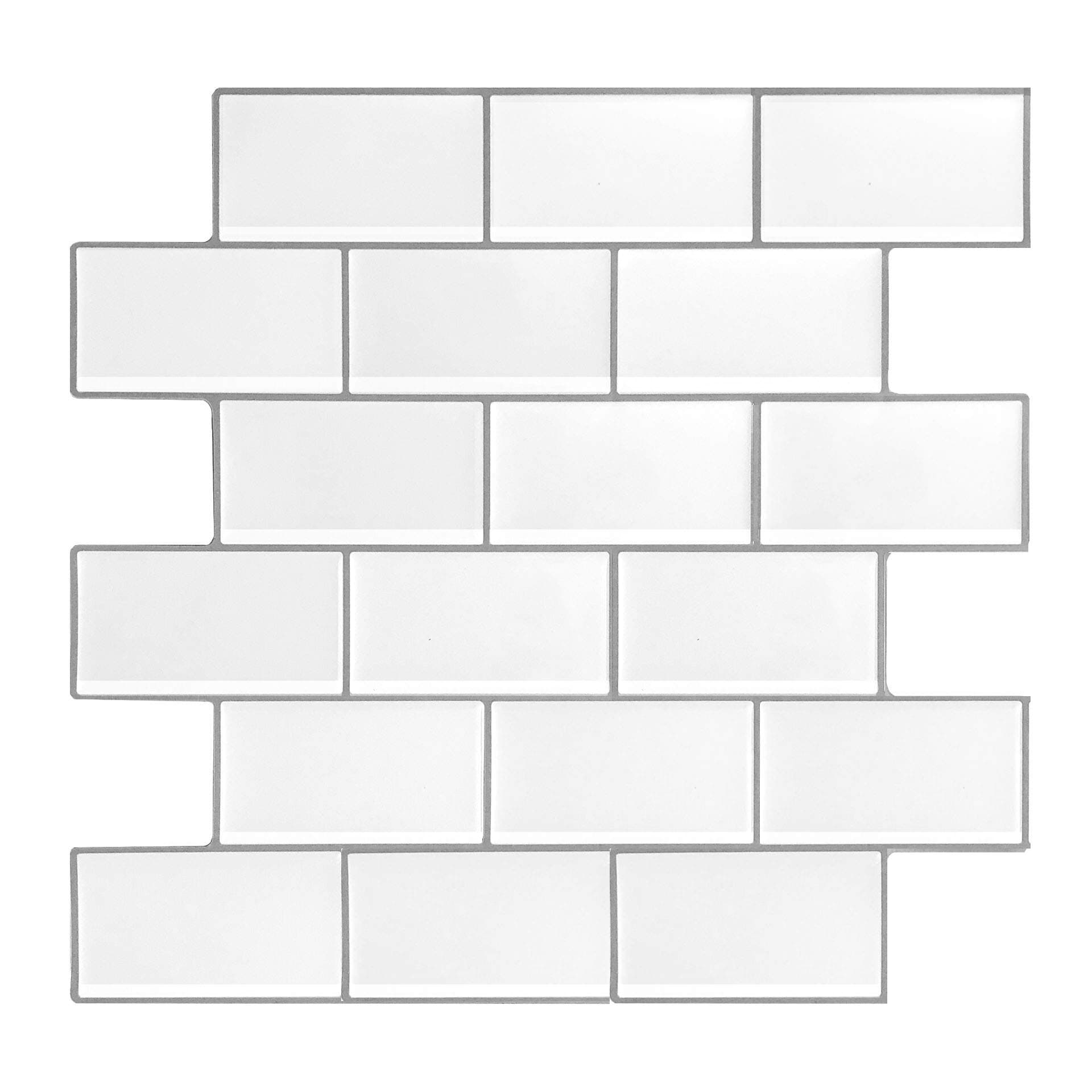 12 Sheets White Subway Removable Peel and Stick Tile Kitchen Backsplash,Self Adhesive Vinyl Wall Tiles for Kitchen & Bathroom-10.62" x 10"