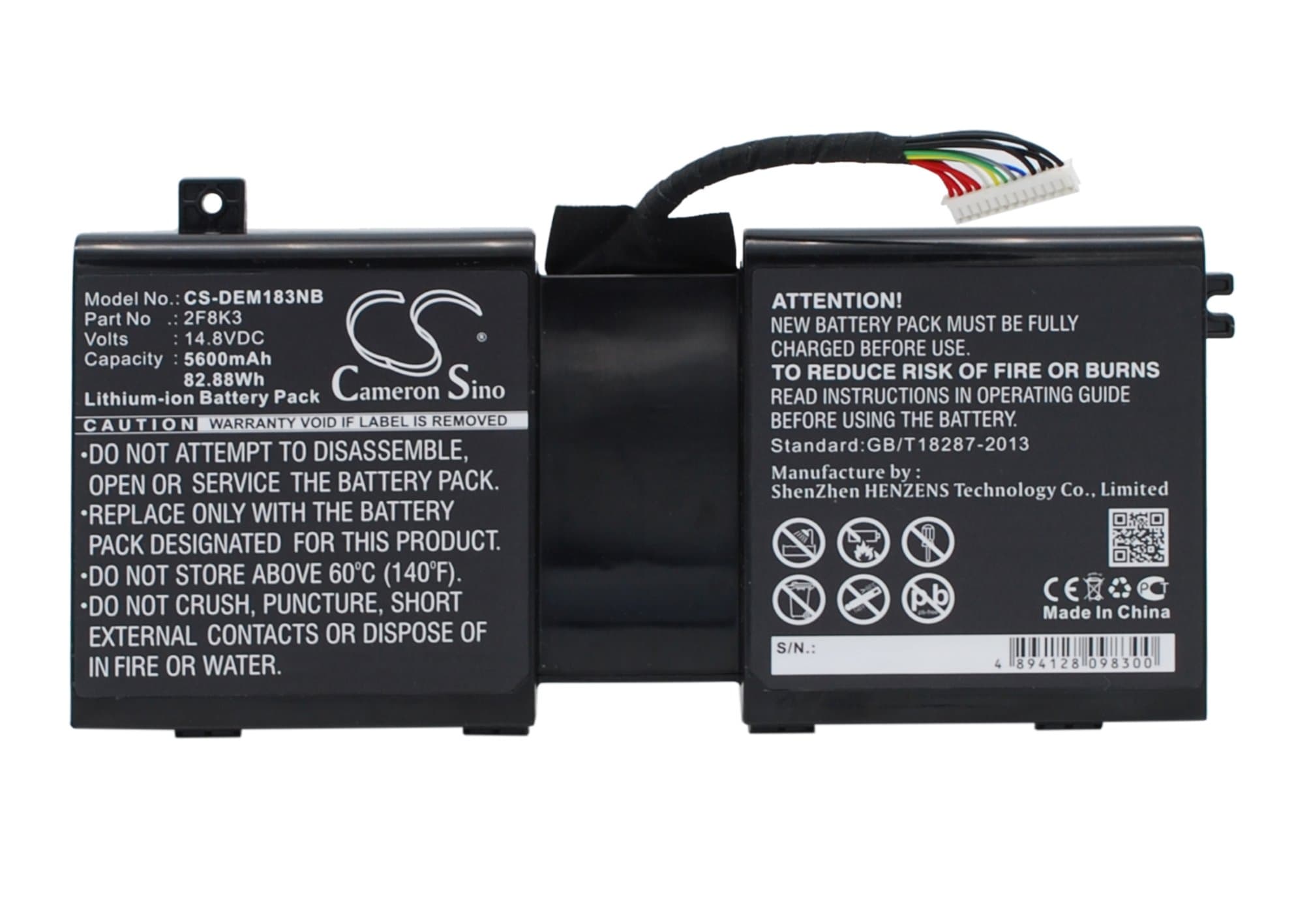 5600mAh Battery Replacement for DELLAlienware 17, Alienware 18, Alienware M17X R5, Alienware M18X R3, P/N 02F8K3, 0G33TT, 0KJ2PX, 2F8K3, G33TT