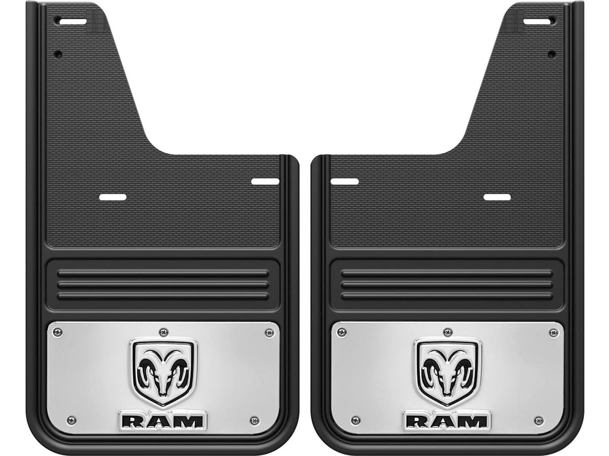 Gatorback Mud Flaps with RAM Head Logo (Fits 2009-2018 RAM Rear - Single Rear Wheel)