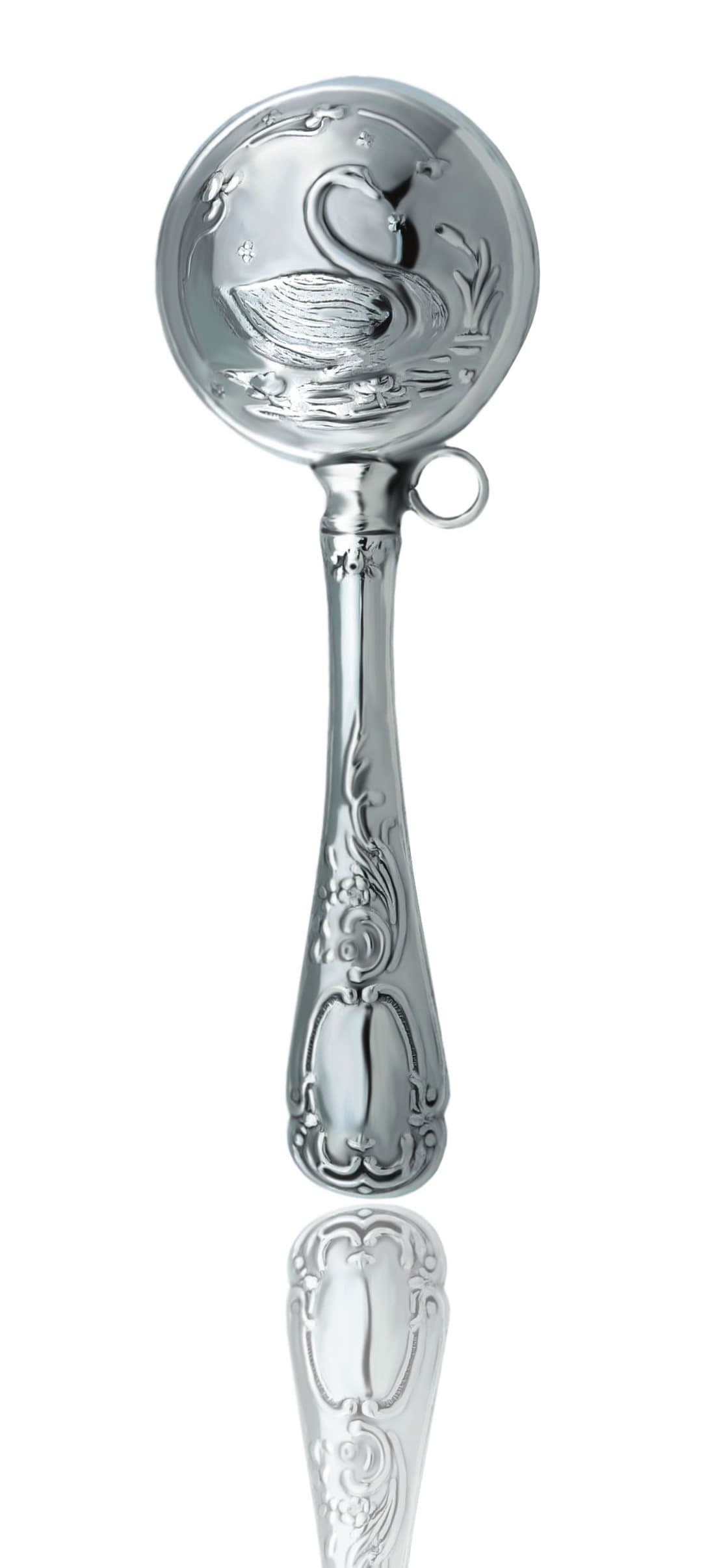 Sterling Silver Swan Rattle