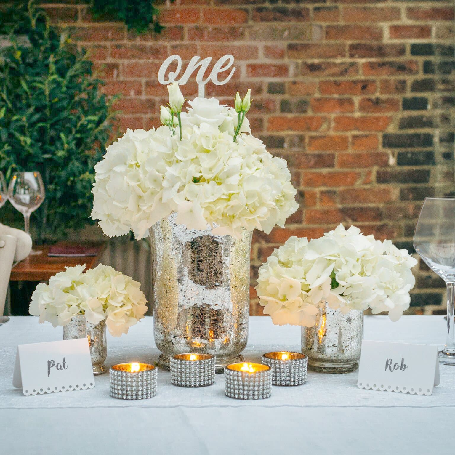 Wedding Centrepiece Set ''Floral" - Complete Luxury Wedding Table Centrepiece Set