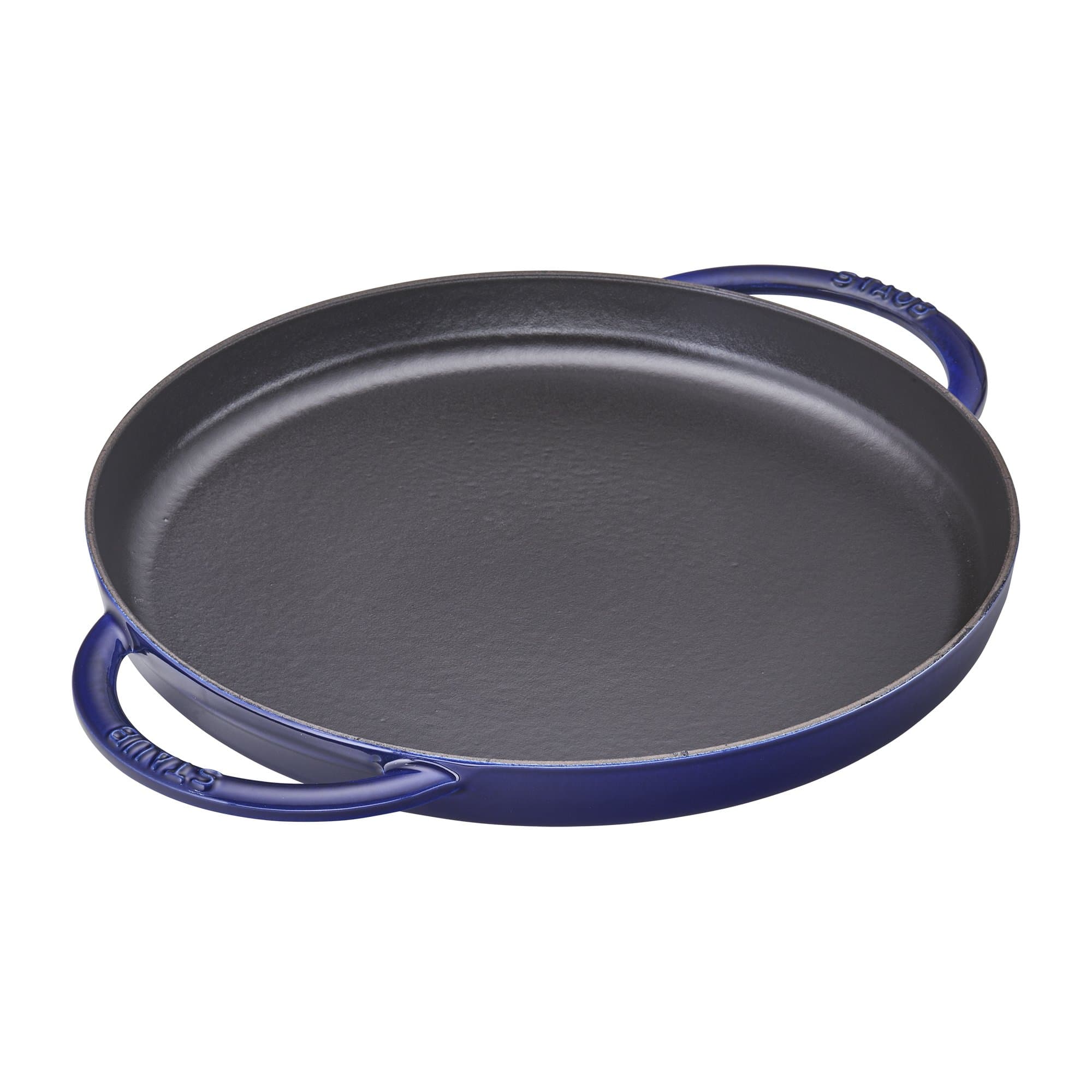 Staub Cast Iron 10-inch Round Double Handle Pure Griddle - Dark Blue