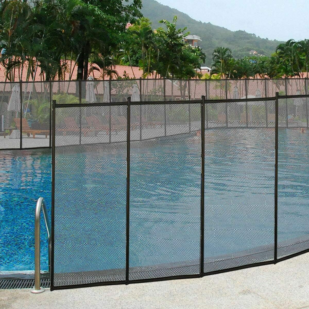Easy-installation Foldable and Extendable Barrier Walk Through Swimming Pool Protector Fence Safety for Dogs Pet Baby Infant Prevent Accidental Drowning 4' x 12' Each Lightweight Durable Space Saving