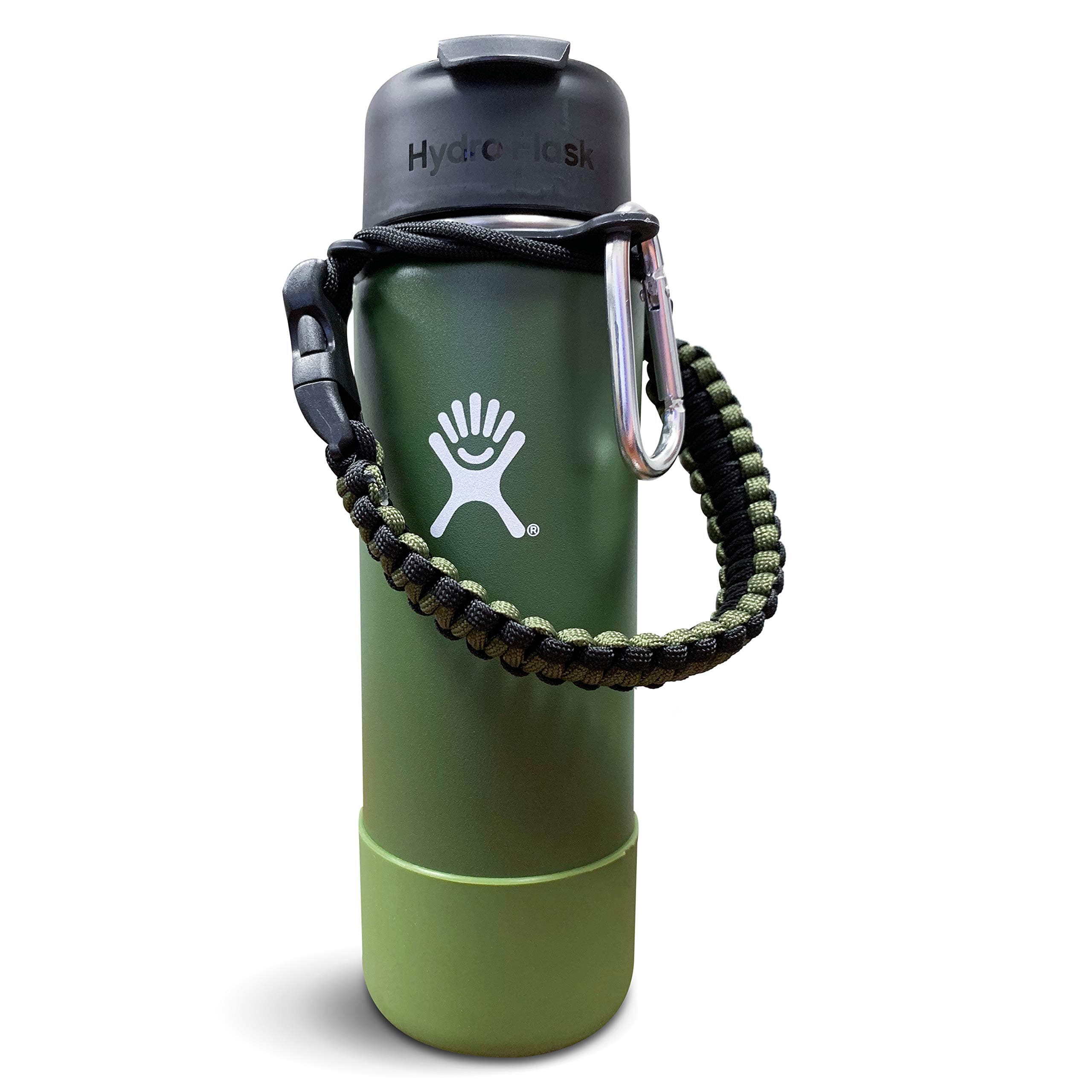 Vortexx Hydro Flask Handle Paracord Strap with Protective Silicone Boot Cover Set. Fits 12-24 oz & 32-40 Oz Hydro Flask Bottle Accessories for Hiking and Outdoor Sports
