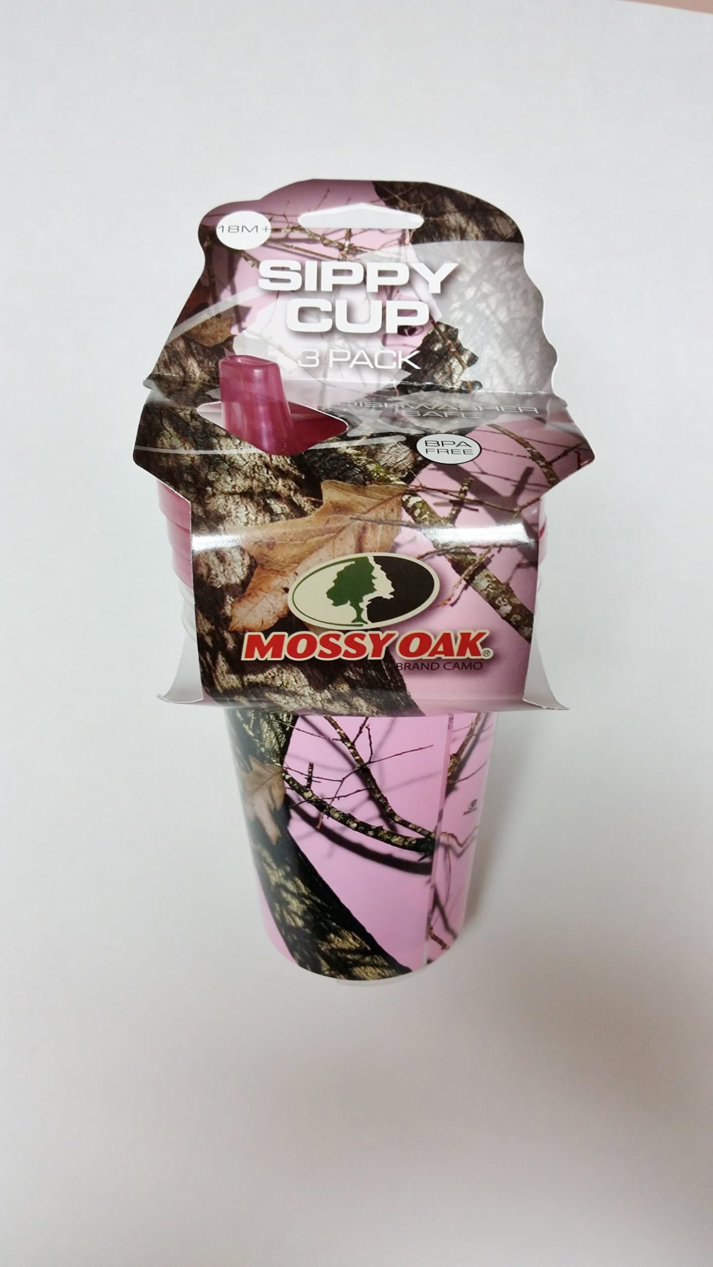 Mossy Oak Pink Sippy Cups, 10oz, 3 Pack