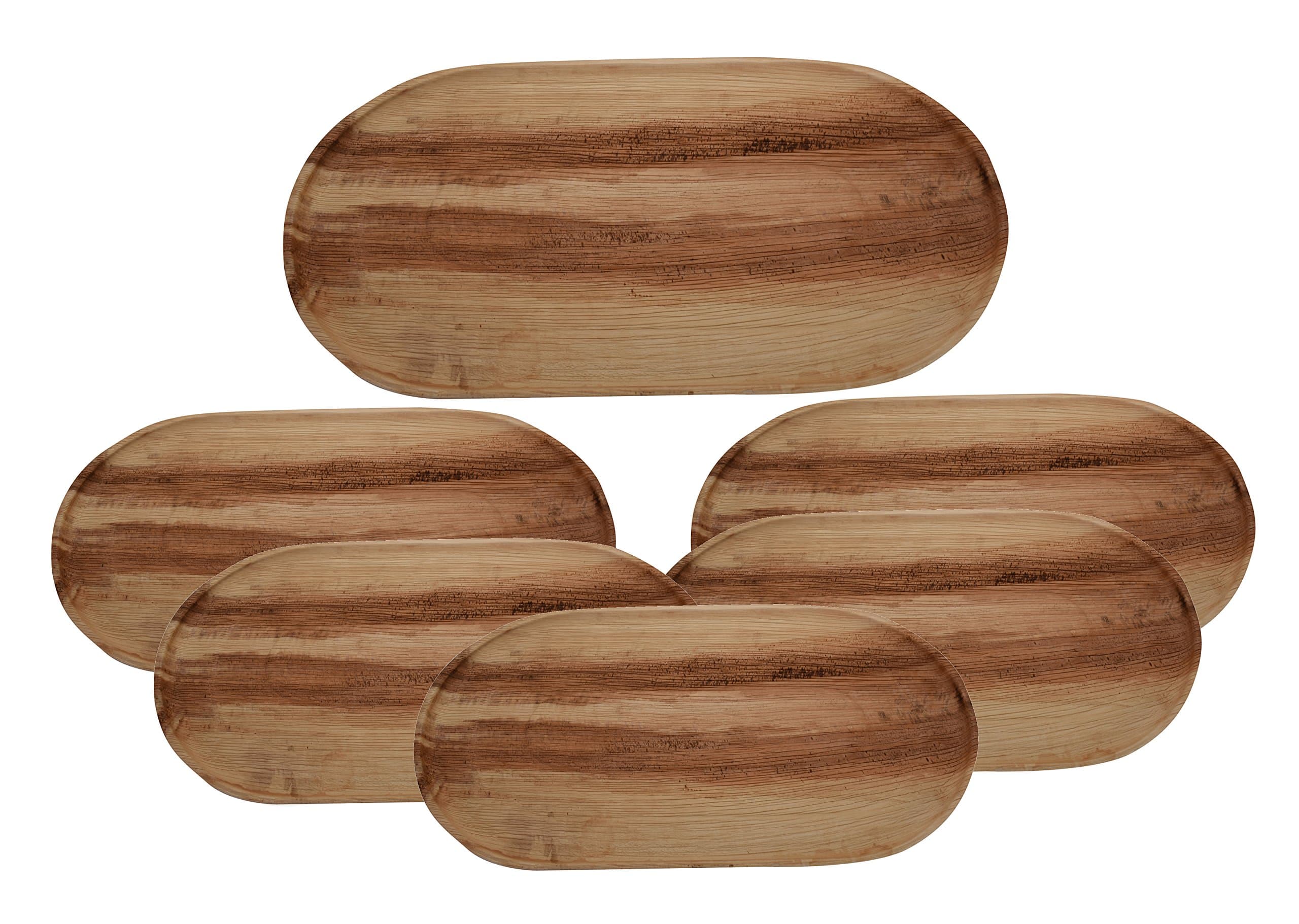 100% Compostable Tray Disposable Kichen Accessories Big Serving Tray Bio-Degradable Palm Leaves Perfect Party Set of 25 Pcs