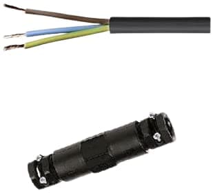 3 Core Pond Rubber Flex Cable Black 1.5mm² (25m) - Waterproof Cable connector IP