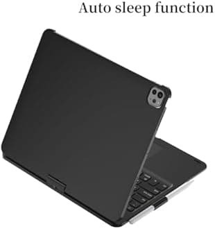 kaidisen 360ยฐ Rotatable Keyboard Compatible with iPad Pro 11 inch (M4, 2024) Keyboard Case with Touchpad and 7 Color Backlight Foldable Backlit 360 Rotating,Black