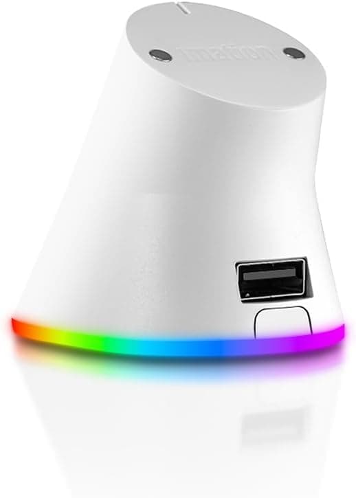 RGB Charging Dock for Logitech Computer Mouse G PRO X Superlight DEX/2/1, G502 X Plus, G502 X Lightspeed, G703, G703 Hero, G903, G PRO Wireless - Computer Mice Powerplay Charging System (White)