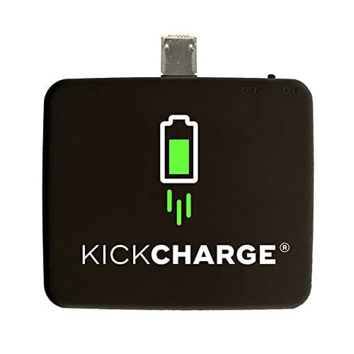 KICKCHARGE Compatible with iPhone/Android (Not Compatible with USB-C Devices) - Pre-Charged, Single-Use Mobile Phone Charger, External Battery Pack for Charging On The Go. Great for Everyday Use.