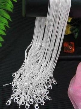 10 Silver Plated Snake Chain Necklace 16''