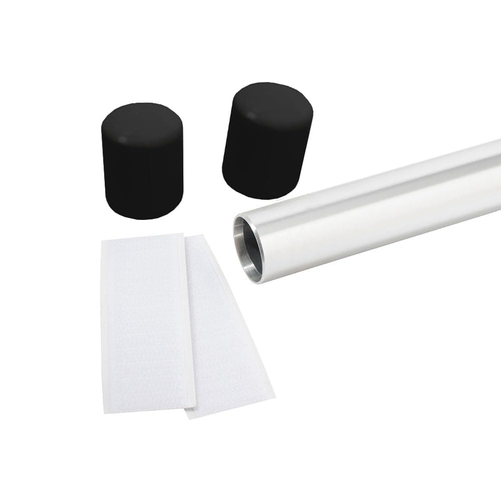 Silver Color Guard Flag Pole with Black End Caps