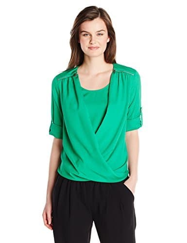 Calvin Klein Women's Modern Essential Draped Front Blouse