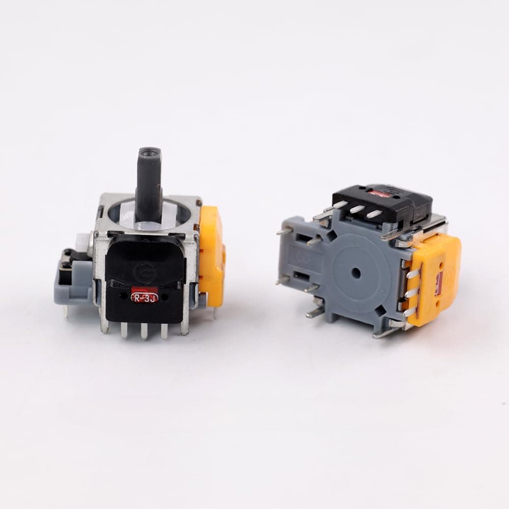 2PCS Hall Effect 3D Analog Sensor Joystick Module Replacement for PS4 Analog Sensor Potentiometer Color Yellow