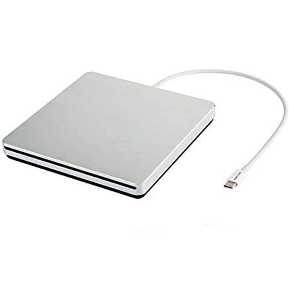 Portable USB‑C External CD/DVD Drive ‑ USB‑A Converter Included | Plug & Play for MacBook Pro/Air, Windows & Linux | CD/DVD Reader, Writer, Player & Burner
