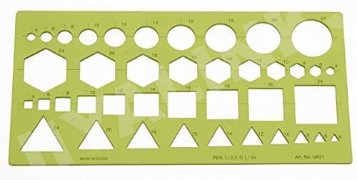 Technical Drawing Stencils Template Circles Squares Triangles Hexagons Shapes Stencils Template SR-21