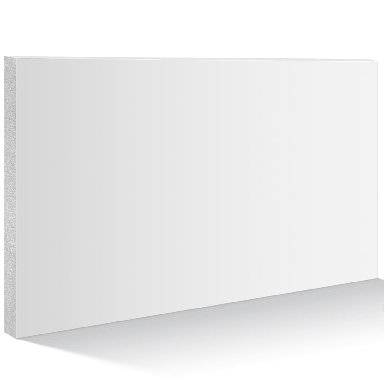 Wesiti Hdpe Plastic Sheets 3/4 Thick Hard Hdpe Polyethylene Sheet, High Density Polyethylene Board for Crafts Flat Panel DIY Materials for Home Decor Handcrafts (White,12 x 8 Inch)