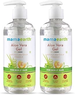 Mamaearth Aloe Vera Gel with Pure Aloe Vera & Vitamin E for Skin and Hair | Hydrates Skin | Soothes Irritated Skin - 300 ml (Pack of 2)