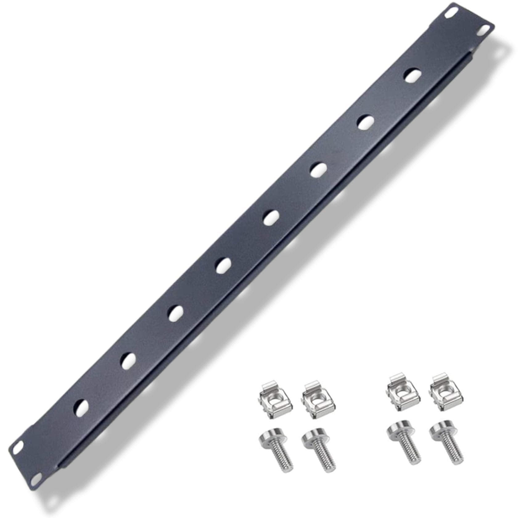 Rhinos 19" Rack Mount Kit 1U Front Panel 8 Hole Port for Audio Fly Case Mic Antenna Locate